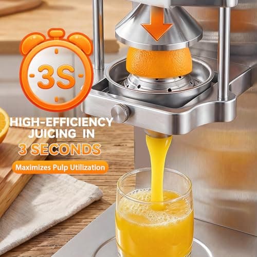 Newhai Electric 2 in 1 Commercial French Fry Cutter & Juicer, Heavy Duty Automatic Potato Cutter & Orange Lemon Juicer, 304 Stainless Steel with 3 Dicer Blade 110volt - Thumbnail 3