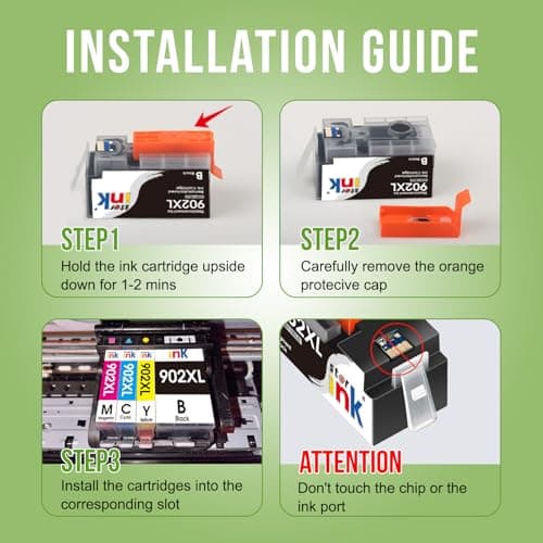 Starink 902 902XL Ink Cartridges Replacement for HP 902 Ink Cartridges Combo Pack Compatible with Officejet Pro 6978 6968 6974 6975 6960 Officejet 6951 6954 6956 6958 Printers, 4 Pack, BKCMY - Thumbnail 5