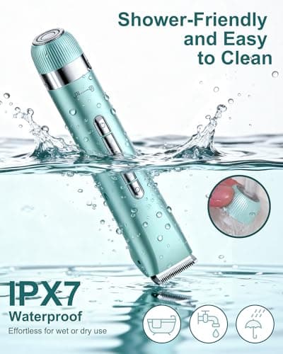 Electri Razors for Women, 2 in 1 Personal Groomer Kit Bikini Trimmer for Women Painless Lady Shaver for Face, Bikini, Underarm, Legs, Arms Waterproof, USB Rechargeable Facial Hair Trimmer - Thumbnail 5