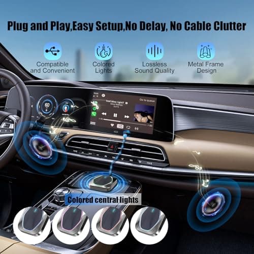 KEROLFFU 2in1 Wireless Carplay Adapter for iPhone Android,Plug n Play Automatic Reconnect,Convert Wired to Wireless Bluetooth Carplay Adapter Dongle (USB A/C) 03bb - Thumbnail 2