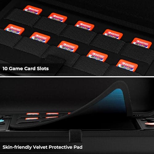 COOWPS Carrying Case with 10,000mAh, 22.5W Power Bank for Nintendo Switch 2, Fit P2/SUPCASE/Killswitch Case, Portable Full Protection Travel Bag with Game Card Slots, Holds Charge Adapter Accessories - Thumbnail 5