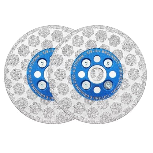 BRSCHNITT Diamond Granite Cutting Wheel - 2pcs 4 1/2 Inch 115mm Tile Grinding Disc for Shaping Grinding Beveling Rounding Granite,Porcelain,Tile,Stone,Marble,Quartz with 5/8-11 Thread - Image 1