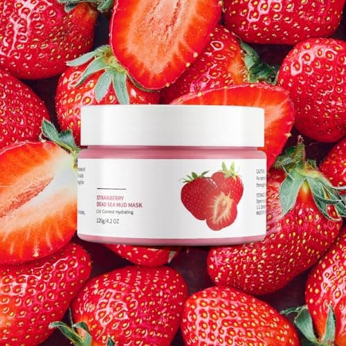 OUPEICHARM Dead Sea Mud Mask, Strawberry Clay face Masks Vegan Detox Dead Sea Mask, Clay Masks with Kaolin Pink Clay Mud Mask, Deeping Cleansing Hydrating Oil Control Pore Blackheads 4.2 Oz - Thumbnail 3