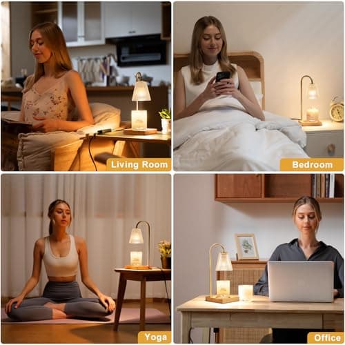 Hong-in Candle Warmer Lamp with Timer Dimmer,Birthday Gifts for Women Mom Sister,House Warming Gifts New Home Room Decor,Vintage Wax Warmer for Scented Wax Jar Candles - Thumbnail 6