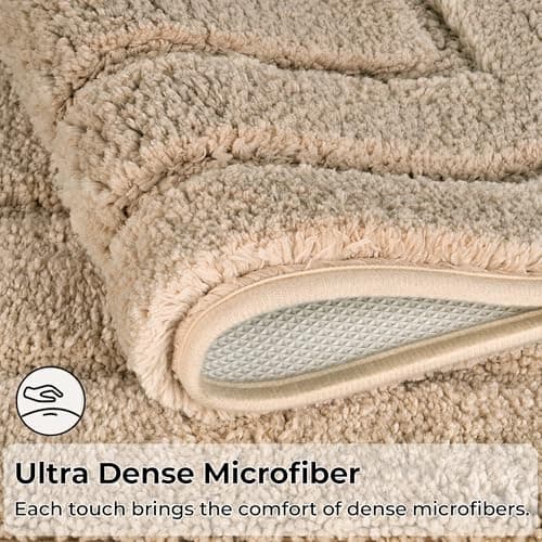 GRANNY SAYS Khaki Bathroom Rugs Non Slip, 59" x 20, Small Bathroom Rugs Washable，Bath Mats for Floor, Microfiber Bath Mat for Tub, Absorbent Shower Rug - Thumbnail 4