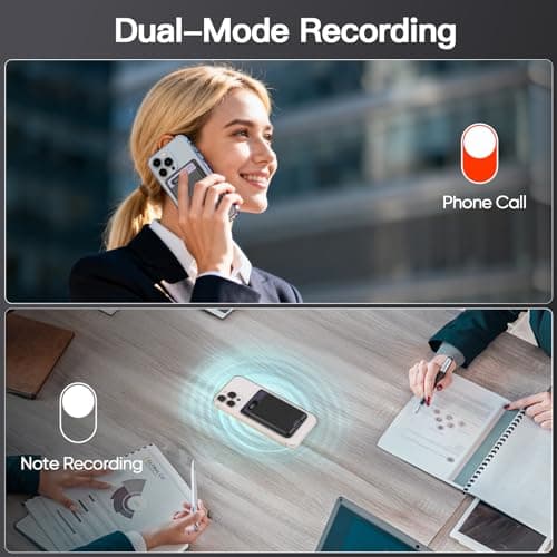 AI Voice Recorder, Note Voice Recorder with AI Transcribe & Summarize, APP Control, Support 118 Languages, 64GB Memory, Magnetic Case, Portable Audio Recorder for Call Lectures, International Meeting - Thumbnail 2
