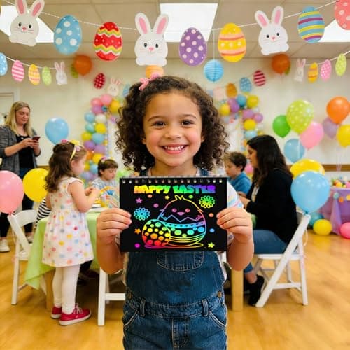 FEREDO KIDS Scratch Art Party Favors for Kids 8-12: 24 Pack Rainbow Scratch Art Notebook, Easter Basket Stuffers, Easter Coloring Books for Kids Ages 4-8, Students Classroom Rewards Gifts Bulk - Thumbnail 5