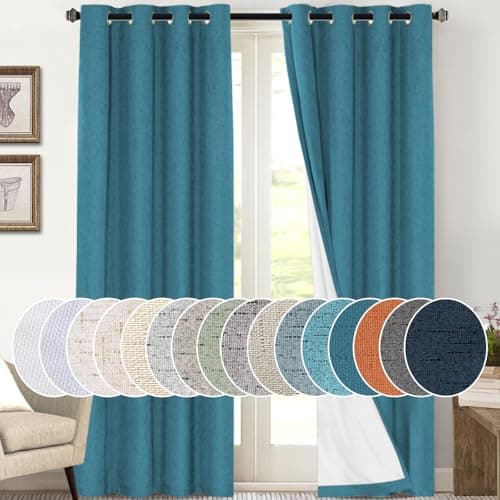 PrinceDeco 100% Blackout Curtains 108 Inches Long 2 Panels Set Thermal Insulated Curtains 108" Long, Noise Reducing Window Treatment Drapes for Bedroom,Anti-Rust Grommet Top Curtains,Blue Sapphire - Image 1
