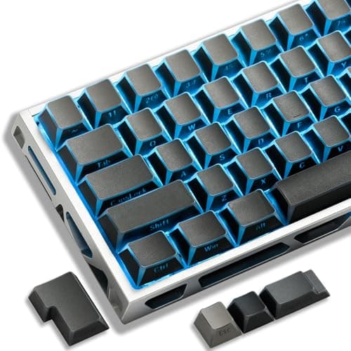 GMKWTL XVX Shine Through PBT Keycaps, Gradient Gray Keyboard Keycaps Cherry Profile, Custom Side Printed Keycap Sets Suitable for 60% 65% 75% 80% 100% Mechanical Keyboard - Image 1