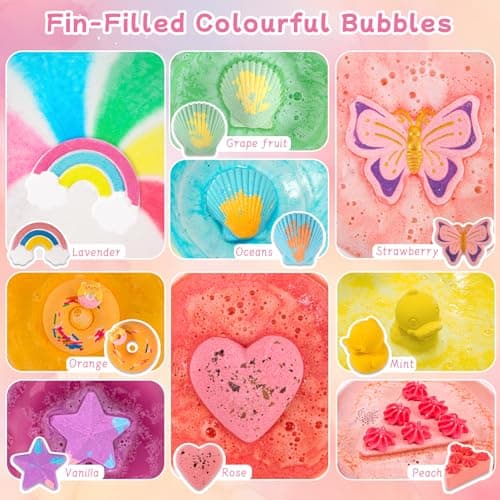 9XXL Bath Bombs Gifts Set, BusyMouth 9pc Kids Bath Bombs with Surprise Toys | Non-Toxic Bubble Bath | Birthday Gift Set for Girls & Boys Ideal Gift for Mother's Day Valentines - Thumbnail 4