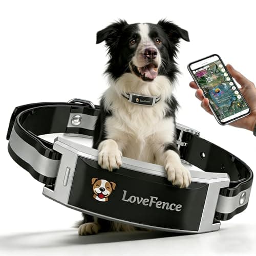 GPS Electric Dog Fence, Wireless Dog Fence, Subscription-Based System, Portable Fence for Outdoor Use, Rechargeable Waterproof Silicone Collar Adjustable for Dogs