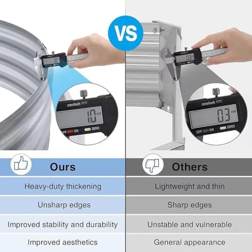 GOOZOO 2PC Galvanized Planter Raised Garden Beds, 2x2x1ft Raised Garden Bed Kit for Gardening Outdoor, Round Metal Land Planter Box for Vegetables, Fruits, Flowers（Brown） - Thumbnail 6