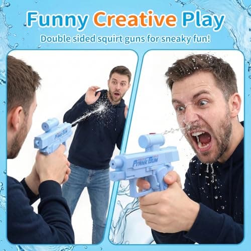 Prank Water Gun 3 Pack, Two-Way Squirt Gun with Reverse Spray, Hilarious Novelty Toy for Summer Parties, Beach & Pool Water Fighting Activities, Funny Gag - Thumbnail 2