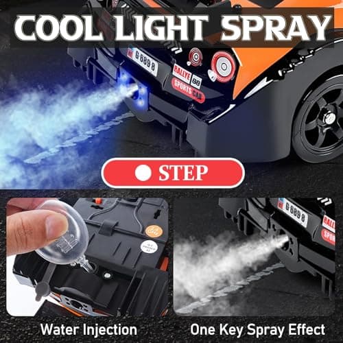 Desdoni RC Drift Car 1:16 Scale 4WD High Speed Remote Control Cars Vehicle 2.4GHz with LED Lights Two Batteries and Drifting Tires Racing Sport Toy Cars for Adults Boys Girls Kids - Thumbnail 5