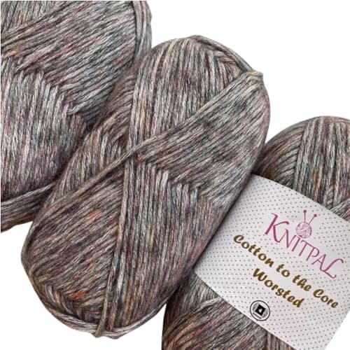 Cotton to The Core Worsted Weight Yarn for Crocheting, 3-Pack (654Yds / 300G), Free Patterns, Beginners Friendly - Soft Cotton Yarn for Knitting - #4 Medium Worsted Weight - Lava Gray - Image 1