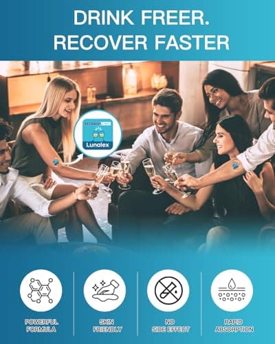 Lunalex Recovery Patch 16 Pack - Wake Up Refreshed & Balanced After Celebration - Plant-Based Formula for Morning Wellness - Bachelorette & Wedding Party Favors - 2 Patches per Sachet, Waterproof - Thumbnail 4