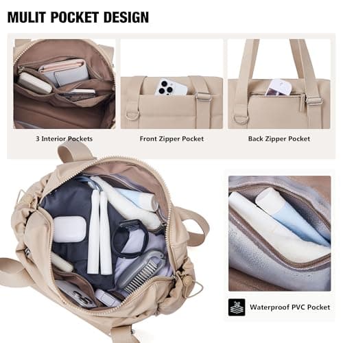 ROULENS Small Gym Bag for Women 2 Set Mini Gym Duffle Bag with Wet Compartment and Coin Wallet, Gym Tote Bag for Workout/Sport/Travel - Thumbnail 3