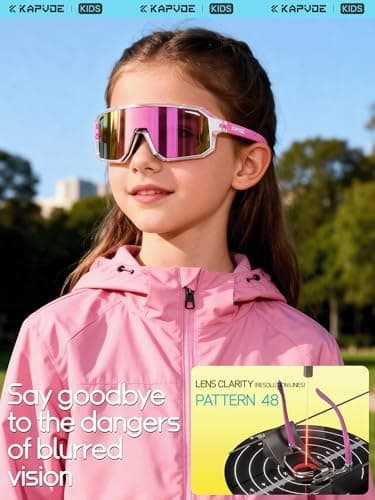 KAPVOE Kids Polarised Baseball Sunglasses Youth Cycling Sunglasses for Boys and Girls UV400 TR90 Frame Tennis Riding Softball Sports 02 - Thumbnail 6
