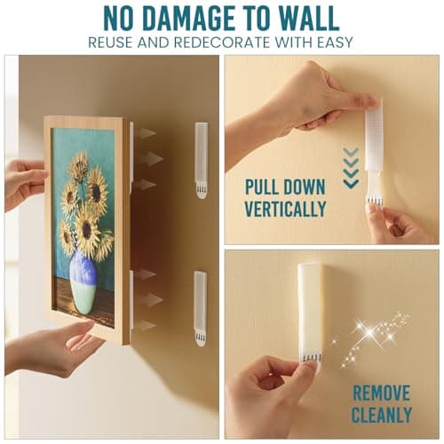TAILI Picture Hanging Strips Heavy Duty, Extra Large 16 Pairs (32 Strips) Frame Hangers for Walls, Pictures Kit Without Nail, Damage Free Adhesive Poster Decor, Art, Mirror - Thumbnail 2