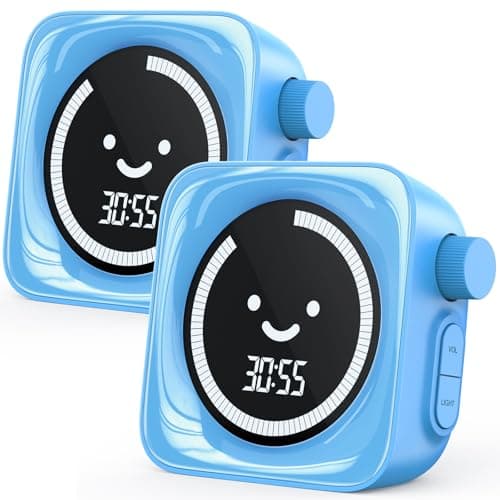 Visual Timer for Kids, 99 Minute Digital Cute Kids Visual Timer Classroom Timer for Homeschool Supplies Study Teaching Time Management Tool Countdown Count Up Timer, Blue 2Pack - Image 1
