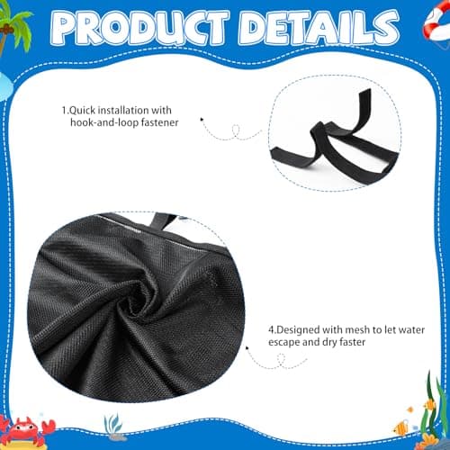 Pool Float Storage Bag, Extra Long 78" Foldable Hanging Organizer Mesh for Pool Side Fence, Adjustable Swimming Outdoor Toy Storage for Floats, Balls, Inflatable Toys & Accessories (78") - Thumbnail 4