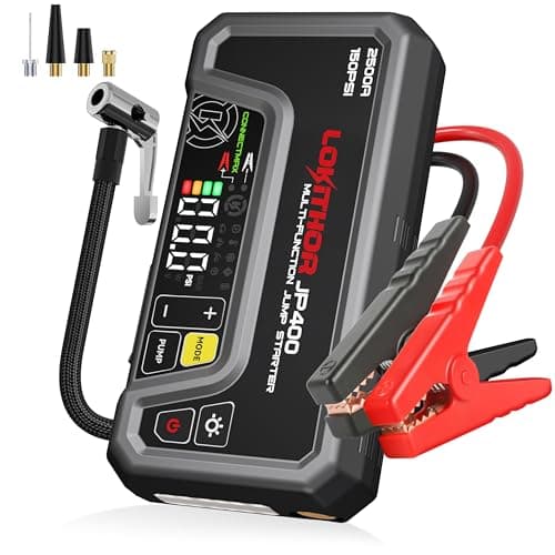 LOKITHOR JP400 Jump Starter with Air Compressor, 2500A 12V Car Battery Jumper Starter Portable (8.5L Gas/6.5L Diesel) with ConnectMax Tech, 150PSI Tire Inflator, Auto-Shutoff & Dynamic Dwell - Image 1