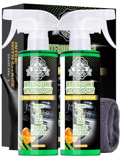 Car Cleaner Interior, Leather Cleaner Upholstery Interior Ceaning Kit Carpet Dashboard Shiny Car Stuff for Vinyl,Plastic,Fabric,Carpet & More,Citrus Scent