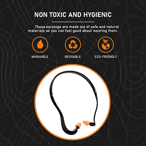 2 Banded Ear Plugs with 10 Pairs of Replacement Pods - Reusable Shooters Ear Protection for Mowing Shooting Construction Hunting - Washable Gun Range Hearing Protection Ear Plugs for Noise Reduction - Thumbnail 5