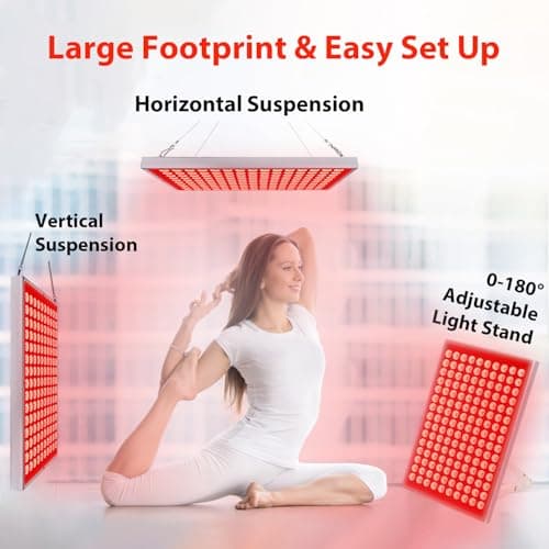 Red Light Therapy for Body and Face, Infrared Red Light Therapy Device with Stand, 660nm and 850nm LED RedLight Panel for Full Body Skin Rejuvenation at Home (2 Pack) - Thumbnail 5