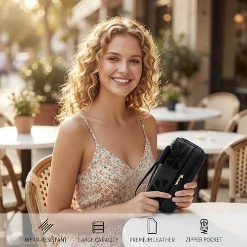 Travelambo Womens Wallet Tassel Bifold Ladies Cluth Wristlet Wrist strap Long Purse - Thumbnail 2