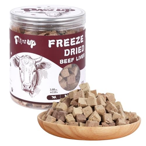 PAWUP Freeze-Dried Beef Liver Dog Treats, Single Ingredient, High Protein Dog Training Treats, Natural Beef Liver Food Topper for Dogs, 3.8 oz - Image 1