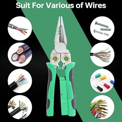 8 in 1 Wire Stripper with Voltage Tester, Wire Stripper Pliers Multi-Function Electrician Tool for Stripping Cutting Scraping Crimping Wires Car & Home Electrical Repair - Thumbnail 3