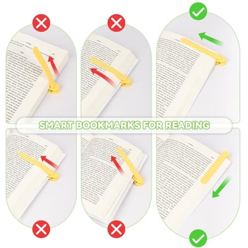 12 PCS Automatic Smart Bookmarks for Women Men, Silicone Mark Bible Markers for Reading, Accessories, Lovers Gifts, Bookish Gifts, Birthday Party Favors for Kids, D - Thumbnail 4