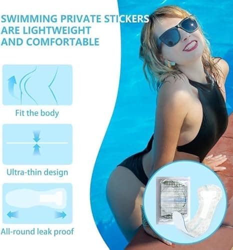 Swimming Private Stickers for Women | Skin-Friendly Private Area Protection | Dirt Prevention for Swimming & Daily Activities | 7-Pack（5.9 * 16.5in） - Thumbnail 3