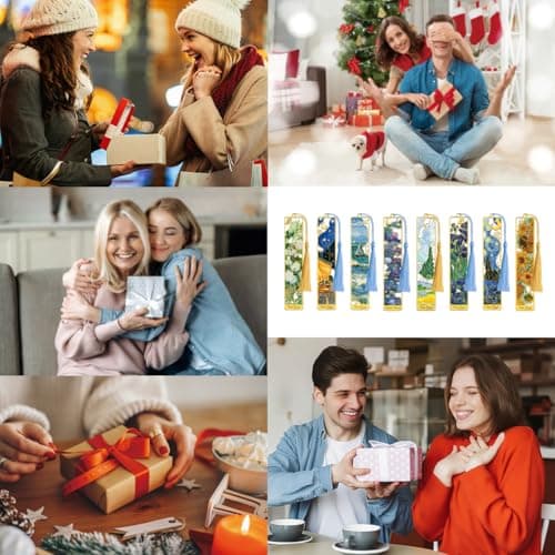 KInsound 8pcs Metal Bookmarks with Tassel, Golden Van Gogh Monet Oil Painting Theme Cute Book Markers for Reading Women, Men, Kids, Book Lovers, Reading Accessories Gifts for Book Lovers - Thumbnail 5