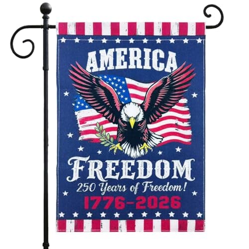 250th Anniversary America Garden Flag 12x18 Double Sided - USA Patriotic Eagle Banner 1776-2026 Commemorative Yard Decor for Independence Day - Image 1