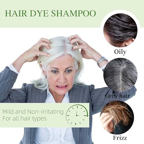 SHIHUANUO Hair Dye Shampoo 3 in 1 for Gray Hair Coverage, Herbal Ingredients Natural Shampoo Hair Dye for Women & Men/Ammonia-Free 520m（Wine Red） - Thumbnail 4