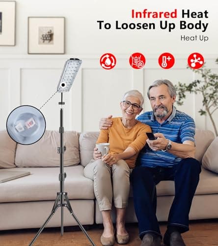 Red Light Therapy Lamp, Infrared Light Therapy with Stand - 660nm Redlight and 850nm Near Infrared Light Device for Body Pain Relief Skin Care - Thumbnail 3