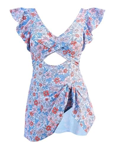 MFAVIP Women One Piece Sexy Swimsuits V Neck Ruffle Fashion Bathing Suit - Image 1