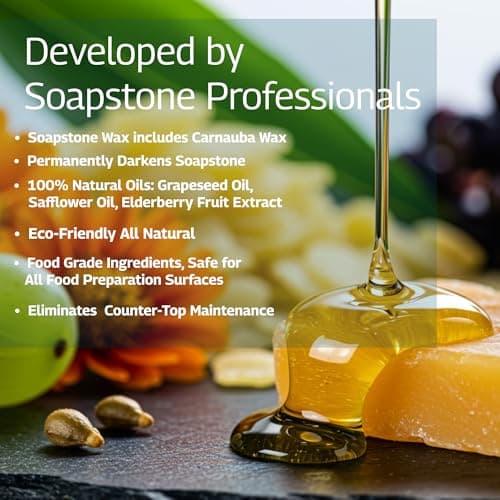 The Original Soapstone Wax | Food-Safe Natural Wax for Soapstone Countertops – Enhances & Darkens Stone, Long-Lasting Protection (12oz) - Thumbnail 2