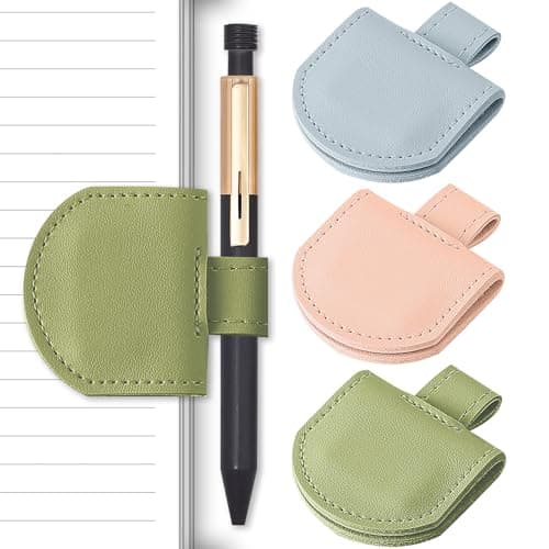 SESENSE Magnetic Pen Holder for Notebook - 3 Pcs Leather Magnetic Bookmarks Holder for Reading Women, Book Lover Gifts for Bookish, Standard Size - Image 1