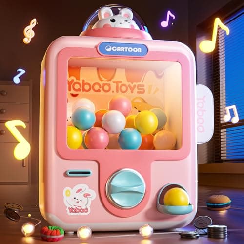 Skirfy Vending Machine Kids Toys Mini Claws Machine 12 Erasers Operated Gumball Prize Machine Maker Game Claws Machine Easter Game Sensory Toys Dolls Gifts（Pink） - Image 1