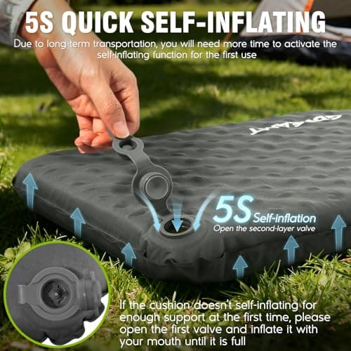 Inflatable Travel Seat Cushion for Airplane, Self-Inflating Foam Cushion - Thumbnail 3