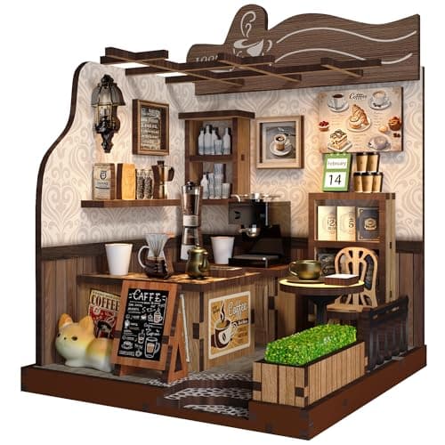 Soothee DIY Miniature Kit - 3D Puzzles for Adults & Teens, Book Nooks and Model Building Kits for Bookshelf Decor, Relaxing Craft & Unique Gift for Craft Lovers (Country Cafe) - Image 1