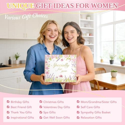 Gift Baskets for Women, 11 PCS Unique Birthday Gifts for Women, Self Care Gift Baskets, Thank You, Get Well, Sympathy Inspirational Friendship Gifts for Mom, Grandma, Wife, Sister, Friends - Thumbnail 3
