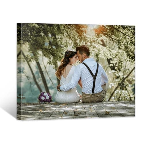WEGA Custom Canvas Prints with Your Photos Customized Photo Prints Personalized Gifts Canvas Pictures Wall Art Decor for Living Room Bedroom Dining Room Framed (10''X8'') - Image 1