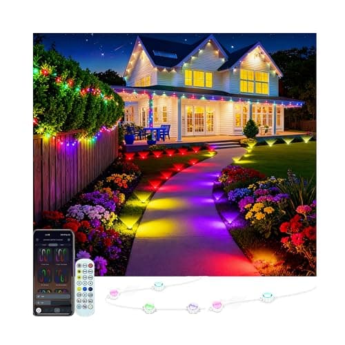 AurNyvaMay Outdoor Ground Lights 31FT Patio Decorations Smart Outdoor Lights 24V with IC+RGB 20 Pathway Light IP67 Waterproof for Christmas Holiday Party APP/Remote Control (unconnectable) - Image 1