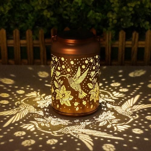 Mothers Day Gifts for Mom Grandma - Birthday Day Gifts for Women, Garden Decor Solar Lantern, Home Docor Solar Lamps, Hummingbird Solar Lights Outdoor Waterproof, Decorations Outside for Yard - Image 1