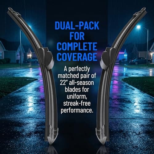 Premium All-Season Windshield Wiper Blades – Streak-Free, Quiet Performance | Durable Rubber, Easy Installation, Fits Most Cars (22''+22'') - Thumbnail 4