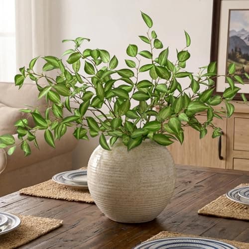 Waipfaru 5PCS Artificial Eucalyptus Stems for Spring Decor, 32.7 inch Fake Plants Greenery Leaves, Silk Faux Olive Tree Branches for Vases, DIY Stems for Home Indoor Kitchen - Image 1